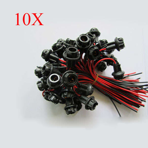 10X T10  Dash Board Socket Plug LED Incandescent Wire Motorcycle