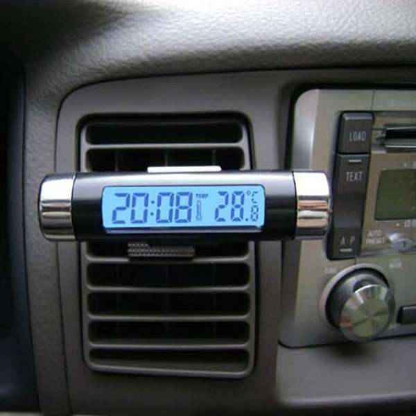 Car Digital LCD Display Temperature Thermometer Monitor Time Clock