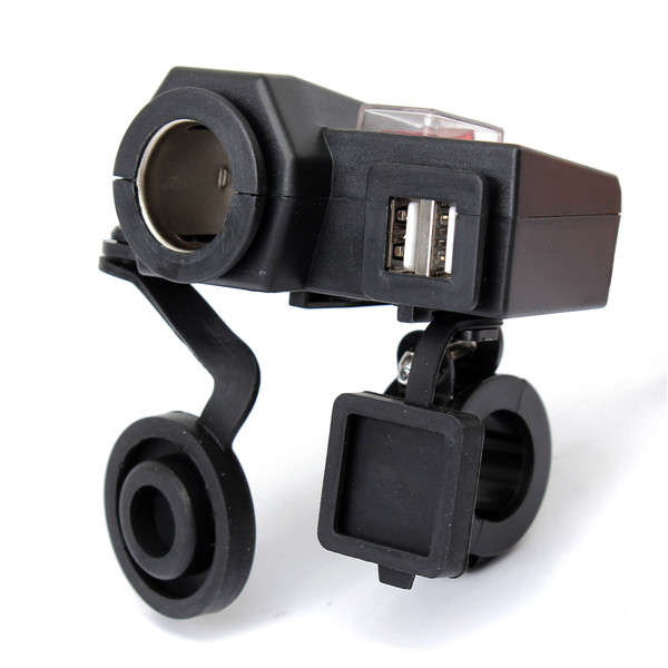 Adjustable Waterproof Dual USB Cigarette Lighter Socket Outlet Adapter