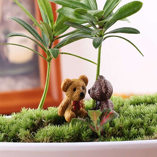 DIY Miniature Cute Bear Ornaments Potted Plant Garden Decor