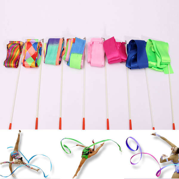 4M Art Gymnastic Ballet Streamer Twirling Rod Stick Wand Dance Ribbon Rhyth