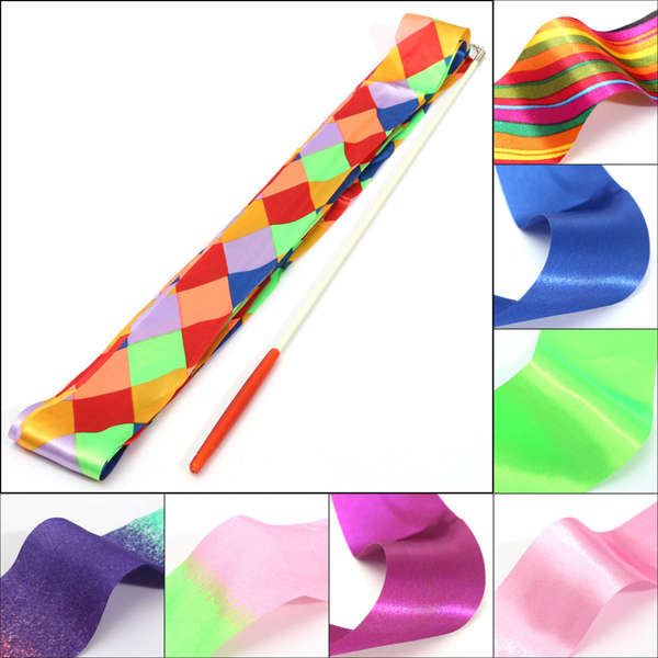 4M Art Gymnastic Ballet Streamer Twirling Rod Stick Wand Dance Ribbon Rhyth