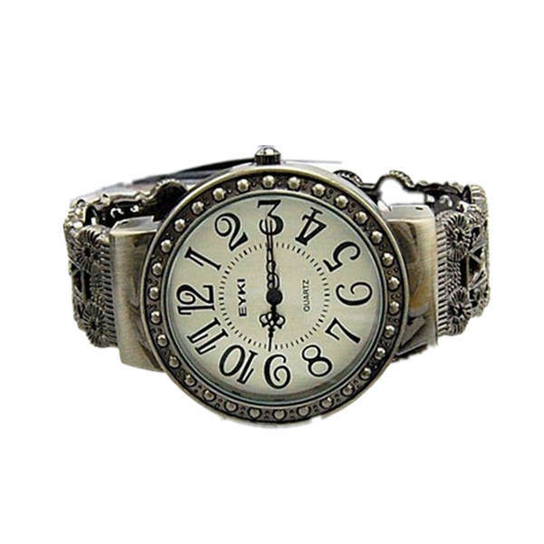 Fashion Vintage Women Round Skeleton Bracelet Quartz Watch