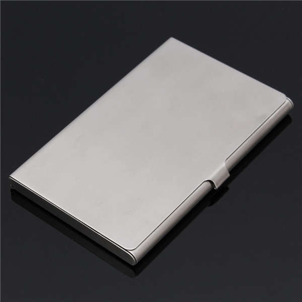 Stainless Steel Silver Aluminium Drawbench Surface Business Card Holder Case Cover