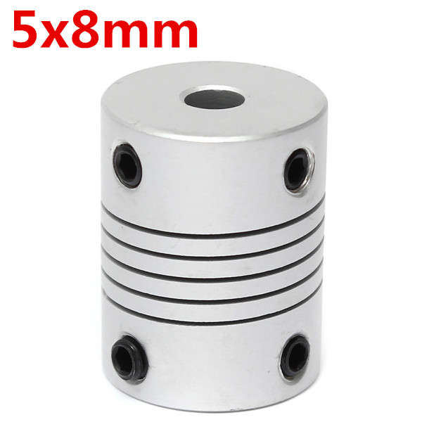 5mm x 8mm Aluminum Flexible Shaft Coupling OD19mm x L25mm CNC Stepper Motor Coupler Connector