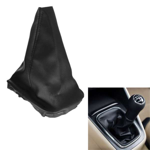 Leather Gear Stick Shift Knob Dustproof Cover Black for VW Golf MK4 1998-2003