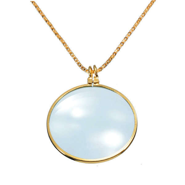 6X Silver Gold Monocle Magnifier Magnifying Glass Pendant Necklace