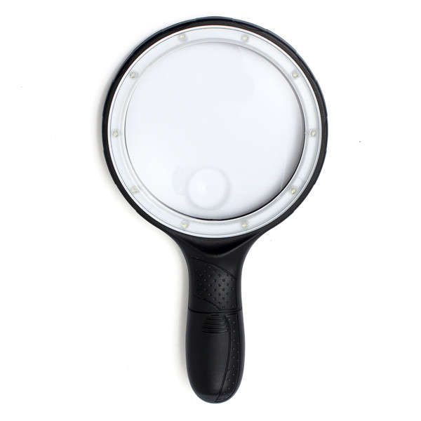 2X 5X Portable Ergonomic Magnifying 10 LED High Brightness Magnifier