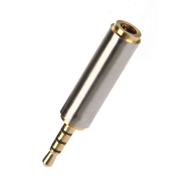 Gold 2.5mm Male to 3.5mm Female Audio Headphone Adapter Converter