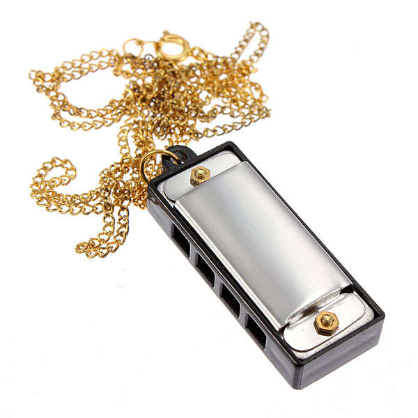 Necklace Golden 4 Hole 8 Tone Harmonica Key of C