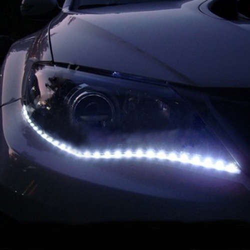 2PCs 24Inch White 30 LED Side Shine Head Lights DRL Headlight Strips