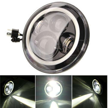 7 Inch Round LED Headlights Halo Angle Eyes For Jeep Wrangler JK LJ TJ  1997-2015