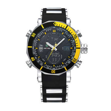 WEIDE WH5203 Men Rubber Band Analog Digital Wrist Watch
