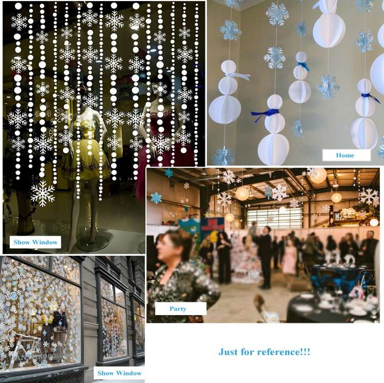 Christmas 3D Hanging Snowflake Banner Christmas Wedding Party Decor