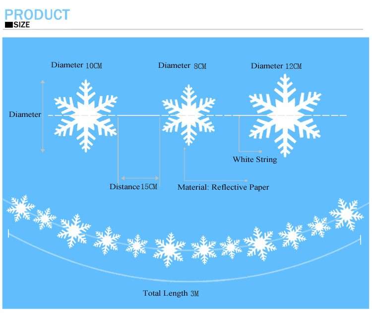 Christmas 3D Hanging Snowflake Banner Christmas Wedding Party Decor