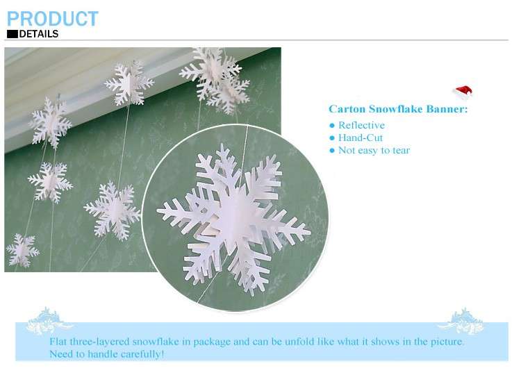 Christmas 3D Hanging Snowflake Banner Christmas Wedding Party Decor
