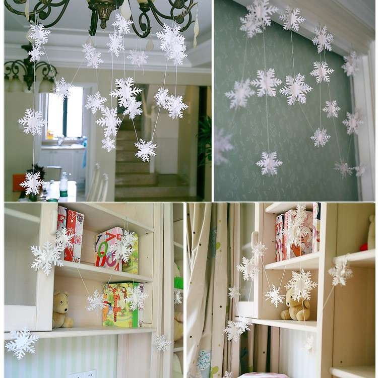Christmas 3D Hanging Snowflake Banner Christmas Wedding Party Decor