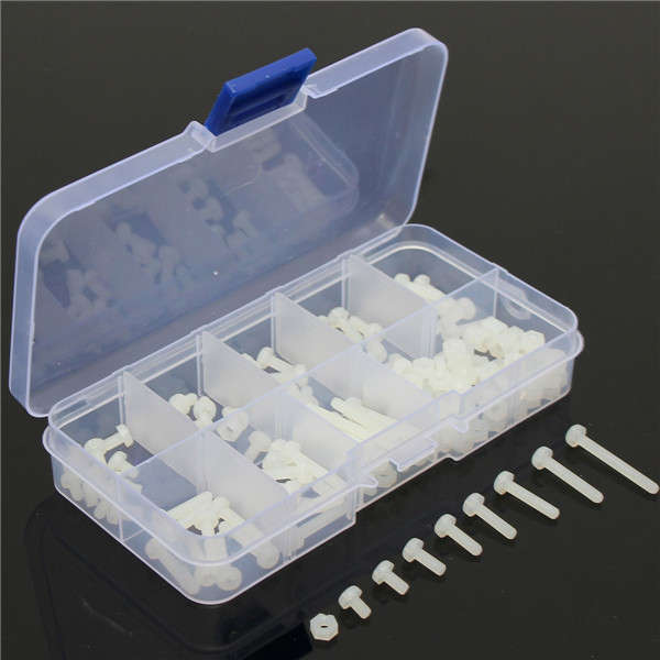 M3 White Nylon Screws Stand-off Bolt & Nuts Kit (2)