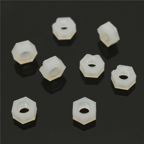 M3 White Nylon Screws Stand-off Bolt & Nuts Kit (5)