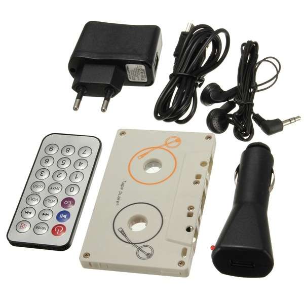 Vintage Car Tape Cassette SD MMC MP3 Player Adapter Kit With Remote Control