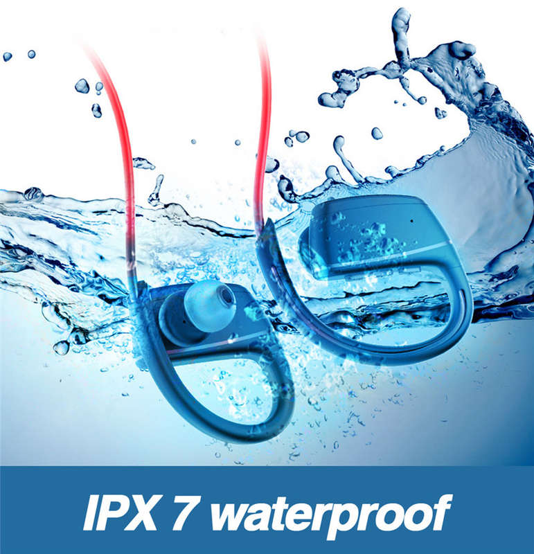 IPX7 Waterproof Wireless Bluetooth Earphone Noise Cancelling Stereo Swimming Sports Headphone -