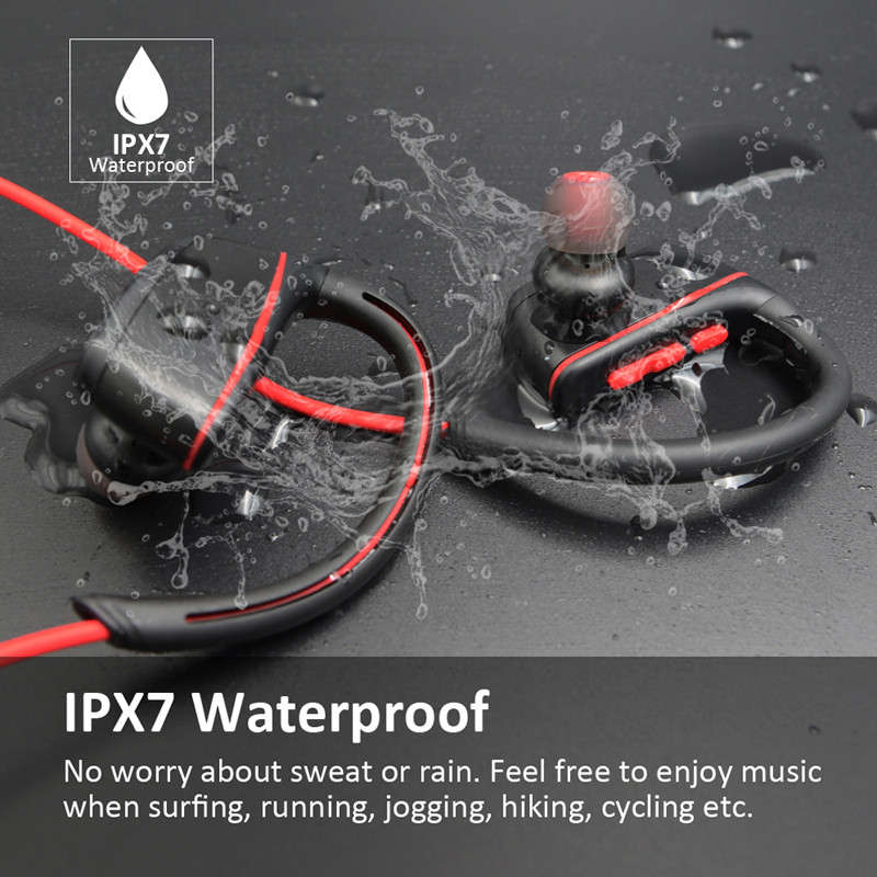 IPX7 Waterproof Wireless Bluetooth Earphone Noise Cancelling Stereo Swimming Sports Headphone -