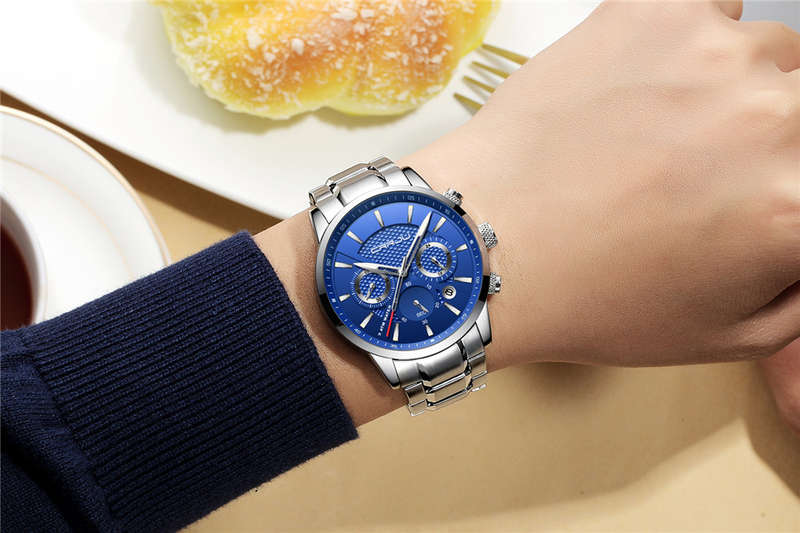 CRRJU 2212 Waterproof Calendar Men Watches Fashionable Stainless Steel Strap Quartz Watch - 0.15kg