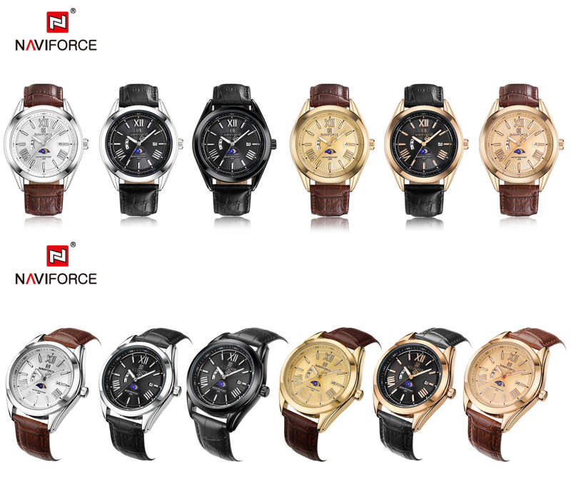 NAVIFORCE 9108 Casual Style Men Wristwatch Display Date and Week Quartz Movement Watch - 0.07kg