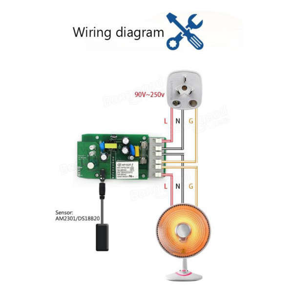 SONOFF TH16 DIY 16A 3500W Smart Home WIFI Wireless Temperature Humidity Thermostat Module - 0.09kg