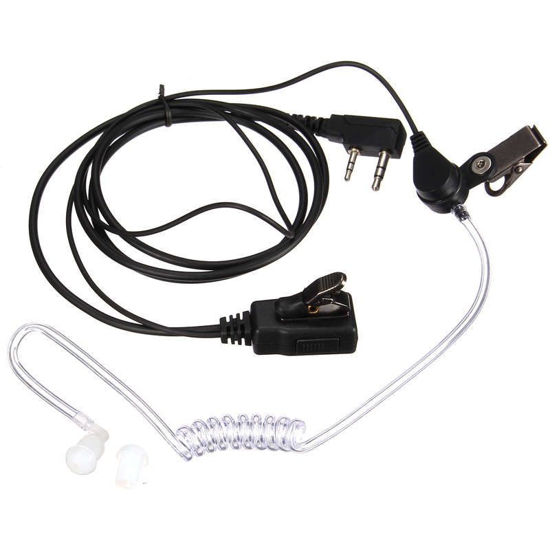 2 Pin Flexible Acoustic Tube Mic Earphone for Baofeng Kenwood Retevis TYT Walkie Talkie Two Way