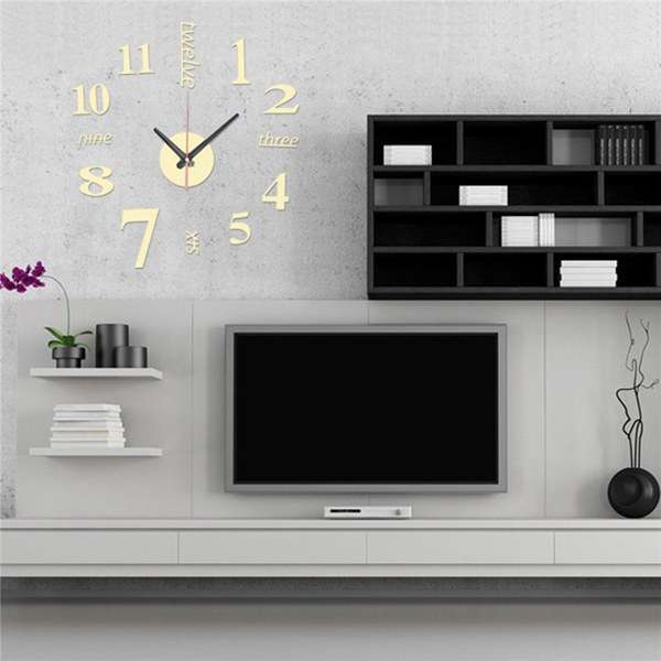 DIY Mini Modern Art Mirror Wall Clock 3D Sticker Design Home Office Room Decor