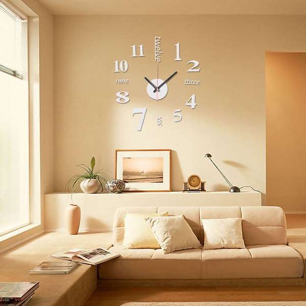 DIY Mini Modern Art Mirror Wall Clock 3D Sticker Design Home Office Room Decor
