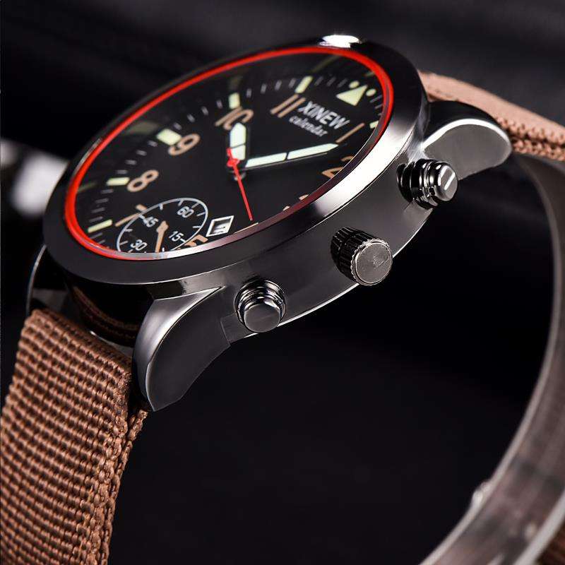 XINEW 2326 Fashion Men Quartz Watch Casual Nylon Strap Wrist Watch - 0.05kg