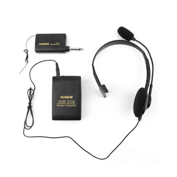 Kongin KM 200 VHF Stage Wireless Lavalier Lapel Headset Microphone System Mic FM Transmitter -
