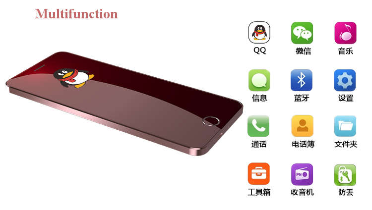 Anica T9 1.63 Inch 680mAh Dual SIM Bluetooth Ultra Thin Fashion Mini Card Phone - 0.15kg