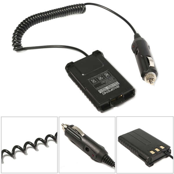 12V Car Charger Battery Adapter Eliminator for Baofeng UV5R Plus Two Way Radio - 0.07kg