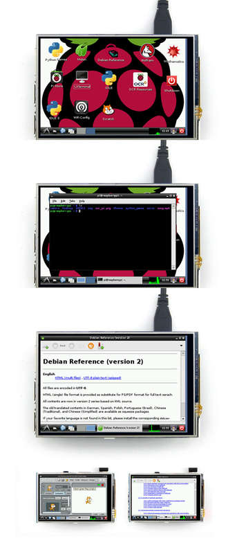 3.5 Inch 320 X 480 TFT LCD Display Touch Board For Raspberry Pi 2 Raspberry Pi 3 Model B With Case