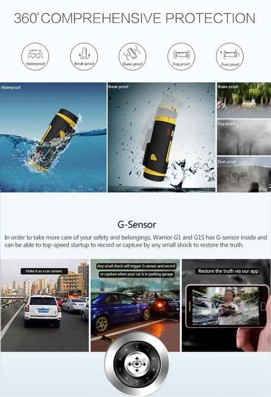 Warrior XM-JPG1-1 Sports Action Camera DV WiFi Waterproof G-Sensor 7 Hours Continuous Recording