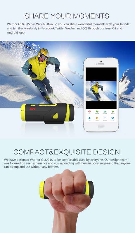Warrior XM-JPG1-1 Sports Action Camera DV WiFi Waterproof G-Sensor 7 Hours Continuous Recording