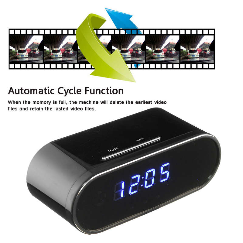 Z10 1080P HD WIFI Wireless Hidden Camera Night Vision Alarm IP Camcorder Clock - 0.27kg