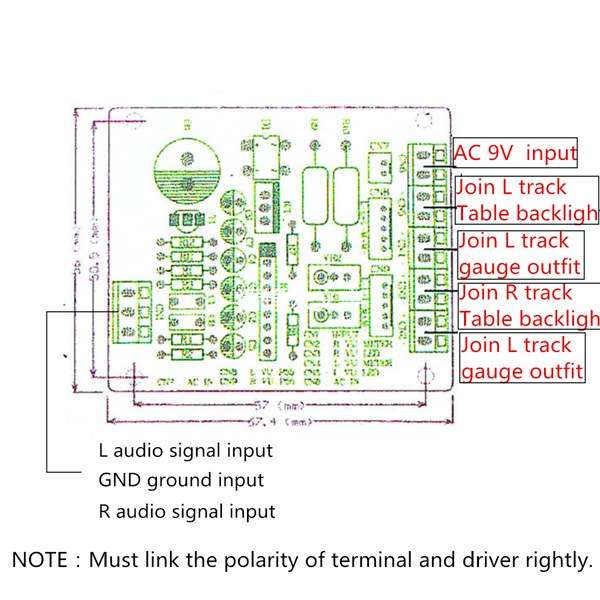 AC 12V Stereo VU Meter Driver Board Amplifier DB Audio Level Input Backlit - 0.04kg