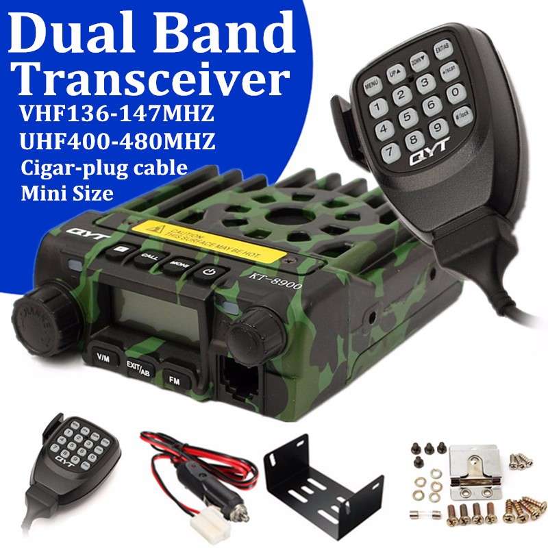 QYT KT-8900 Mini Mobile Radio Dual band V/UHF136-174/400-480MHz Transceiver Camouflage Color -