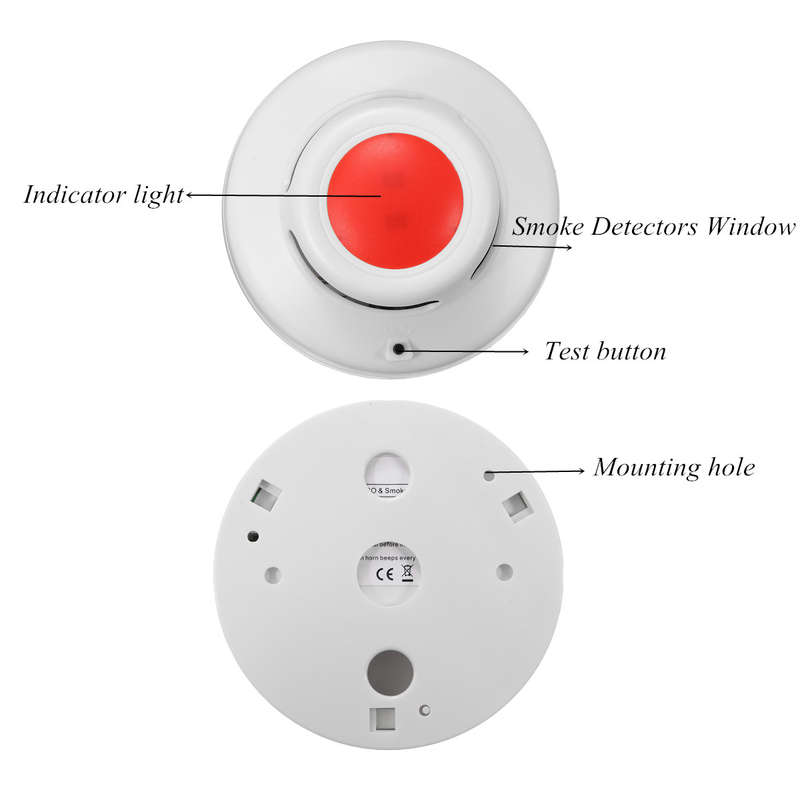 Combination Carbon Monoxide And Smoke Alarm CO andE Smoke Detector Home Security - 0.17kg