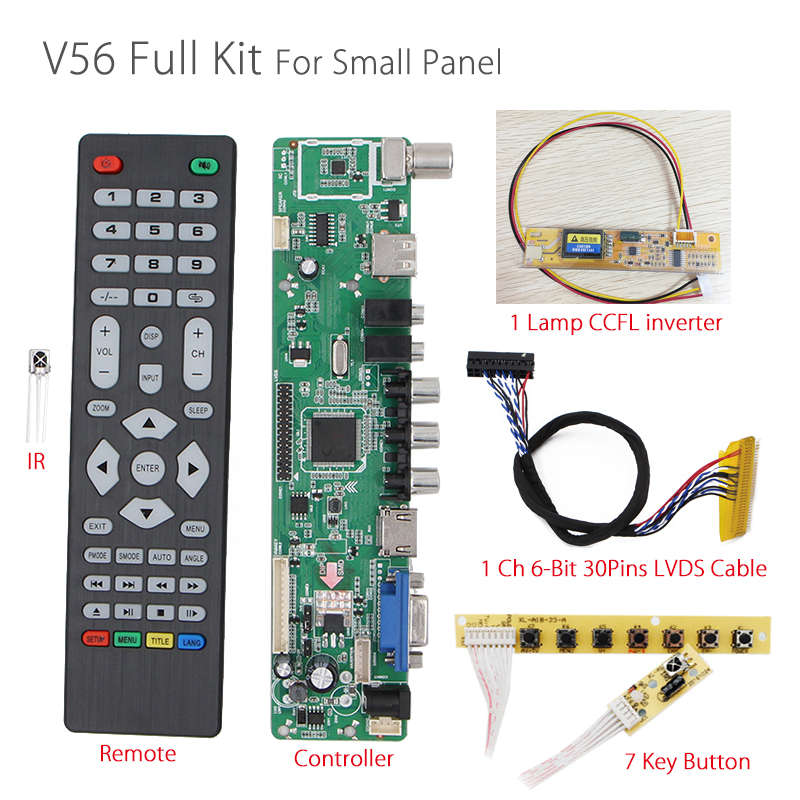 V56 Universal LCD TV Controller Driver Board PC/VGA/HD/USB Interface - 0.25kg