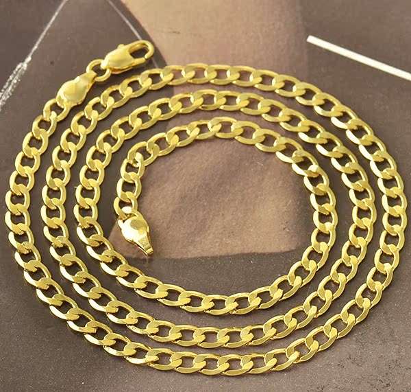 MENS Unisex CHAIN NECKLACE 24 INCHES 9K Yellow Gold FILLED