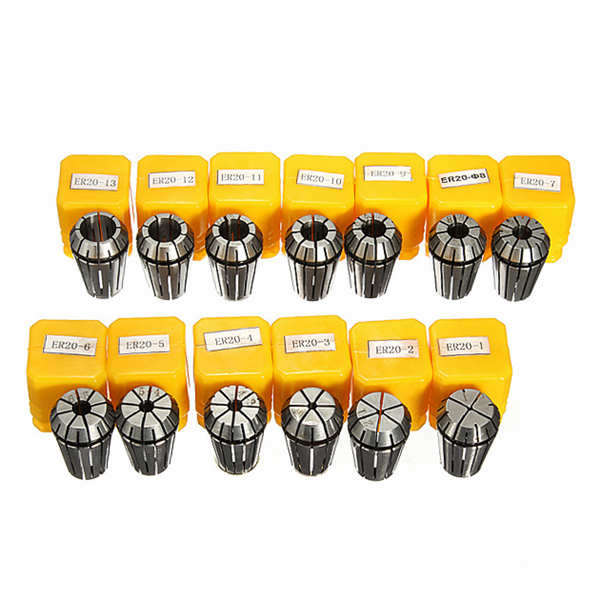 Drillpro 13pcs 1-13mm ER20 CNC Carving Machine Milling Chuck Collets