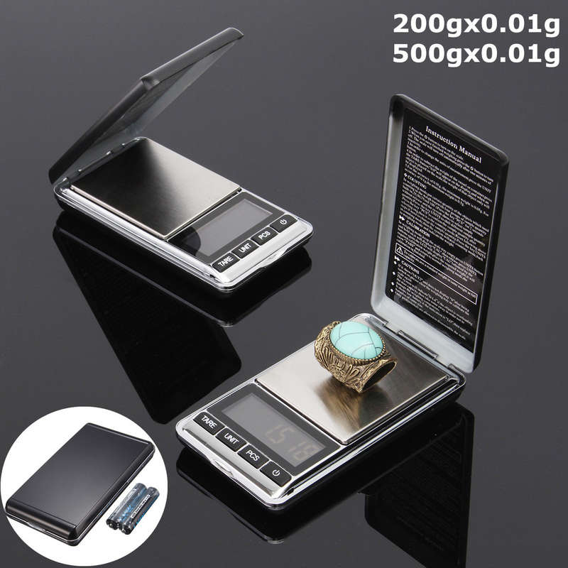 Electronic Pocket Mini Digital Gold Jewelry Weighing Scale Balance 0.01 200g/500g
