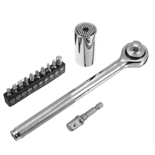 13 in 1 Multi-function Hand Tools Universal Socket with High Speed Drill Adapter Screwdriver Bits