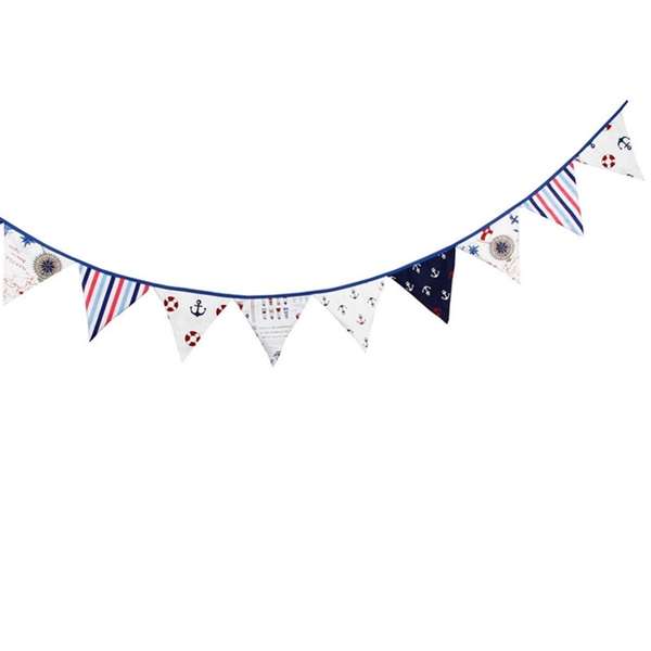 3.2m Pirate Theme Cotton Fabric Bunting Pennant Flags Banner Garland Wedding Birthday Party Decor