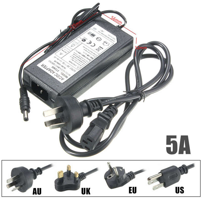 5.5mm x 2.5mm  AC 100-240V to DC 24V 5A Switching Power Supply Adapter Transformer